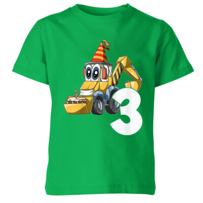 Excavator Construction Truck Personalised Birthday Boys Girls Kids T Shirt#AS