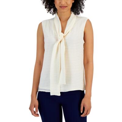 Женская текстурированная блузка без рукавов с завязками на шее Anne Klein BHFO 6494