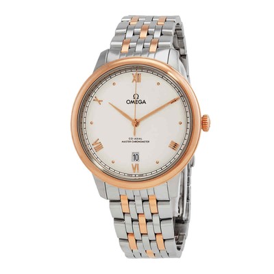 Мужские часы с автоматическим хронометром Omega De Ville с серебряным циферблатом 434.20.40.20.02.001