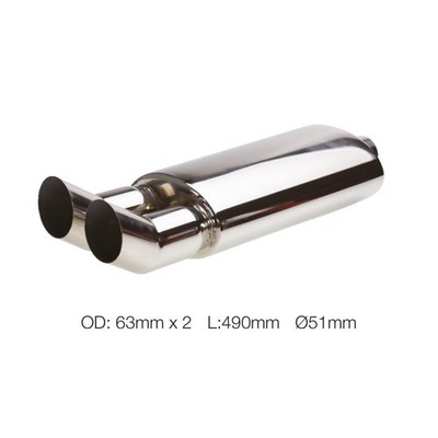 Marmitta Simoni Racing rotonda 51mm doppio DTM acciaio inox ESR654