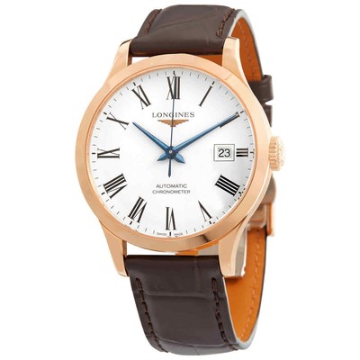 Мужские часы Longines Record с автоматическим белым матовым циферблатом L2.820.8.11.2