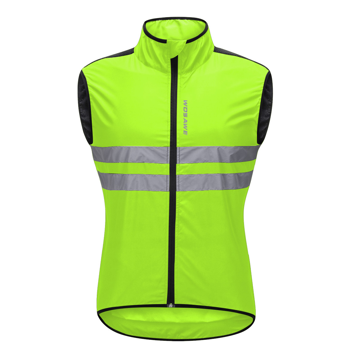WOSWE Cycling Bike Vest Collared Foldable Jacket Wind-Resistant Breathable Gilet