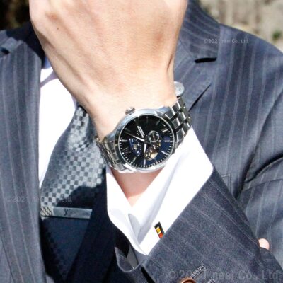 Pre-owned Orient Star Rk-av0b03b Layered Skeleton Mechanical Automatic Watch Navy Dial