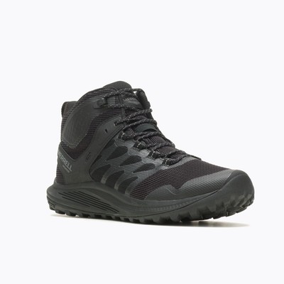 Pre-owned Merrell Work Men's Nova 3 Mid Tactical Waterproof Boot Black/charcoal - J005049, In Gray