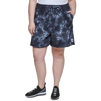 

Женские черные хлопковые тренировочные шорты DKNY Sport Athletic Plus  BHFO 3133, Черный