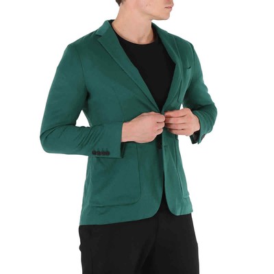 Pre-owned Burberry Soho Fit Single-breasted Blazer Jacket, Brand Size 48 (us Size 38) In Green