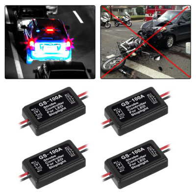 4x Flash Strobe Controller Box Flasher Module LED Brake Stop Light Tail Lamp 12V
