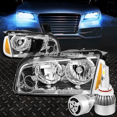 ХРОМИРОВАННАЯ ФАРА КОРПУСА + ЯНТАРНЫЙ УГОЛОК + БЕЛЫЙ СВЕТОДИОД 9006 HID С ВЕНТИЛЯТОРОМ ДЛЯ ЗАРЯДНОГО УСТРОЙСТВА 06-10