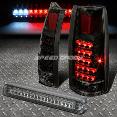 ДЛЯ ГРУЗОВИКА C/K 1500/2500/3500 ЧЕРНЫЕ/ДЫМЧАТЫЕ ЗАДНИЕ СВЕТОДИОДНЫЕ ФОНАРИ +3-Е СТОП-СИГНАЛЫ