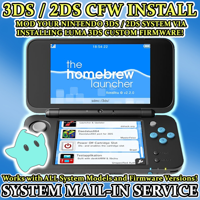 3DS / 2DS Custom Firmware Homebrew Modding Mail-in Service (Read Description!)