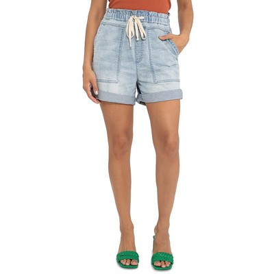 

Sanctuary Womens Tourist Короткие джинсовые шорты со сборками на шнурке BHFO 6447, Синий, Tourist
