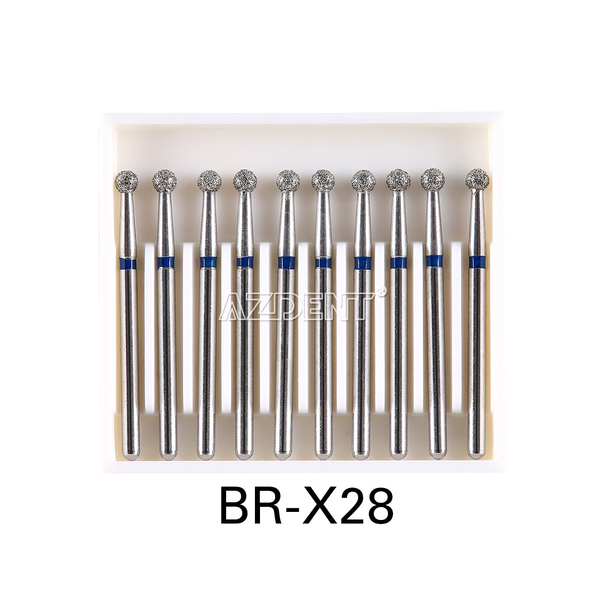 AZDENT Dental Diamond Burs Ball Round FG 1.6mm for High Speed Handpiece 25mm