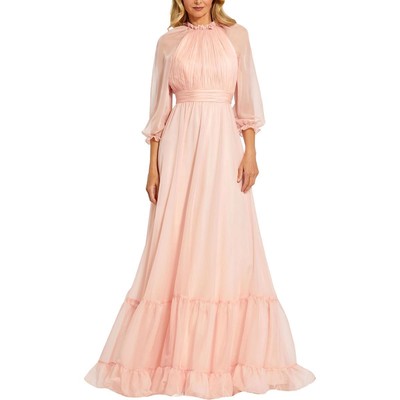 Mac Duggal Womens Pink Chiffon Ruffled Formal Evening Dress Gown 10 BHFO 2939