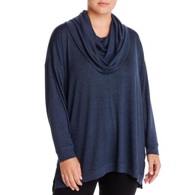 

Женская темно-синяя рубашка в рубчик Cupio Blush с воротником-хомутом Plus  BHFO 4219, Navy