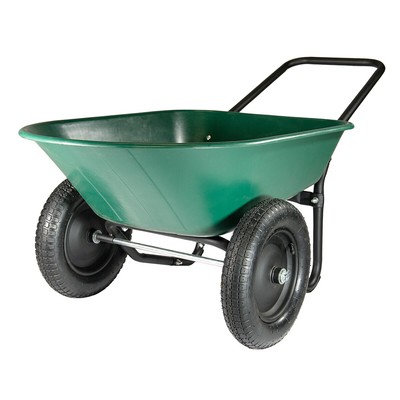 Best Choice Products Dual-Wheel Home Wheelbarrow Yard Garden Cart for Lawn, Cons