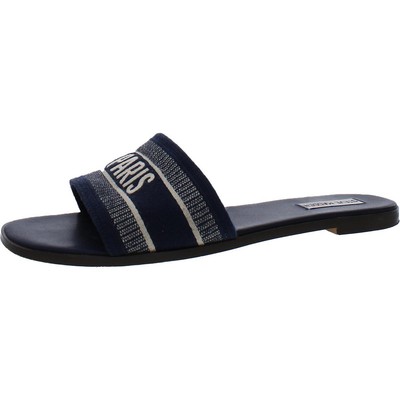 

Женские сандалии Steve Madden Knox Blue Slide Sandals 11 Medium (B,M) BHFO 4162, Navy/multi