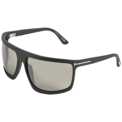 Pre-owned Tom Ford Clint Roviex Mirror Wrap Unisex Sunglasses Ft1066 02l 68 Ft1066 02l 68 In Brown