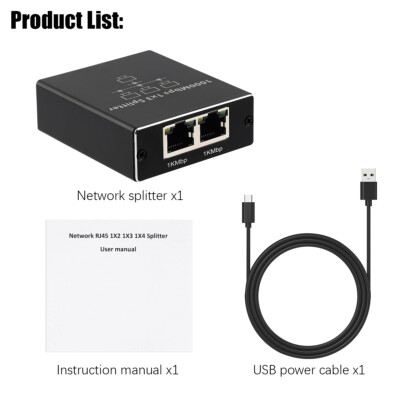 1000Mbps Ethernet Splitter Adapter RJ-45 Cable LAN Network Internet 1 IN 4 Out