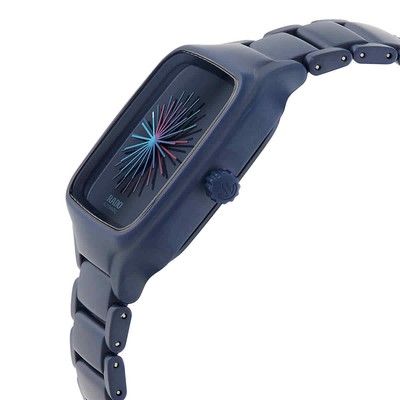 Pre-owned Rado True Square Over The Abyss Automatic Blue Dial Unisex Watch R27070202