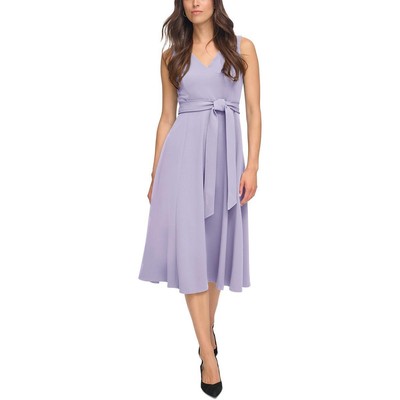 Calvin Klein Womens Purple Office Career Work Wear Fit & Flare Dress 2 BHFO 8394