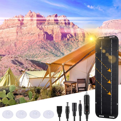 30W Solar Panel Kit 12V Trickle Battery Charger Maintainer for Boat RV Car Lot