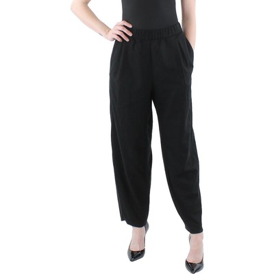 Женские укороченные брюки Eileen Fisher из черной шерсти со складками спереди, XL BHFO 9516