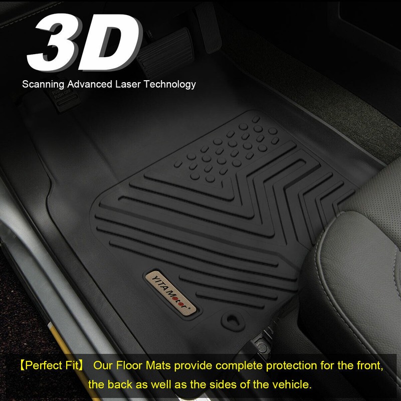 3D Floor Mats Liners for 2013-2018 Dodge Ram 1500 2500 3500 Crew Cab All Weather