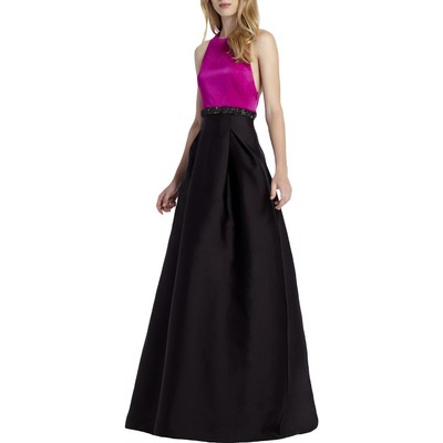 

ML Monique Lhuillier Женское черное вечернее платье с цветными блоками  BHFO 1641, Fuschia/black