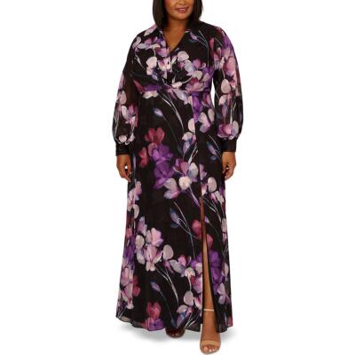 Adrianna Papell Womens Floral Print Maxi Cocktail Shirtdress BHFO 8194