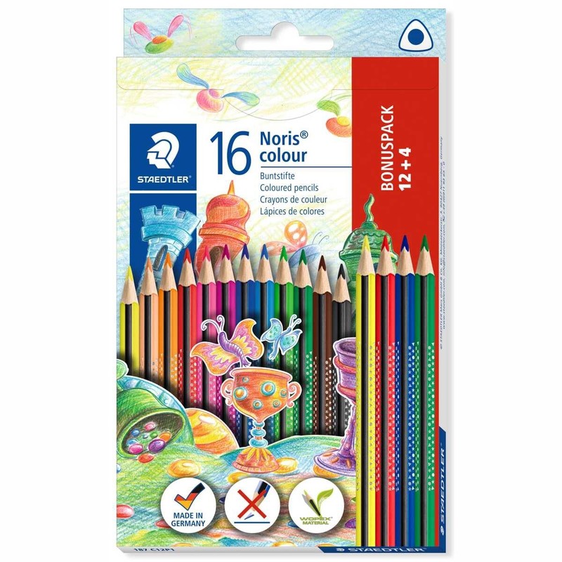 Staedtler Farbstifte Noris Color Dreikant 12 StÃ¼Ck + 4 Gratis -Bonuspack-