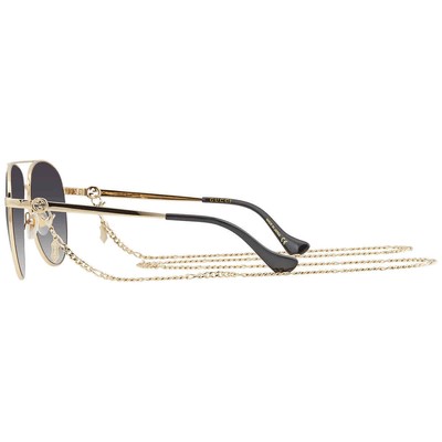 Pre-owned Gucci Grey Pilot Ladies Sunglasses Gg1088s 001 61 Gg1088s 001 61 In Gray