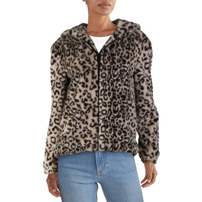 

Женская куртка с капюшоном из искусственного меха с леопардовым принтом Kendall + Kylie, Leopard, U6521