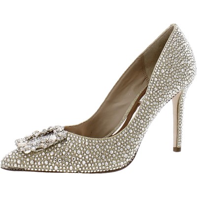 Женские атласные туфли-лодочки Badgley Mischka Cher II золотистого цвета, размер 6,5 (B, M), BHFO 2145