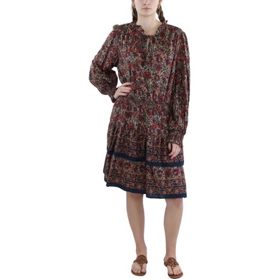 Lauren Ralph Lauren Womens Blue Aztec Print Casual Babydoll Dress 16 BHFO 3757