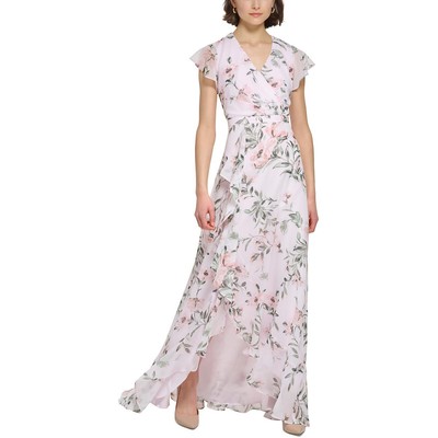 Женское розовое шифоновое длинное летнее платье макси Calvin Klein 6 BHFO 5363