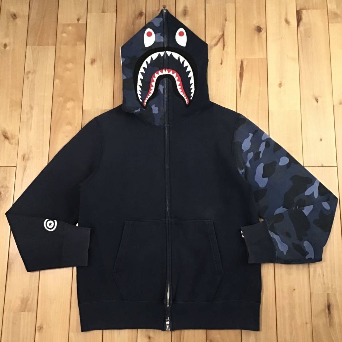 トップス BAPE COLOR CAMO SHARK HOODIE NAVY S Color-Camo-Shark-Full-Zip-
