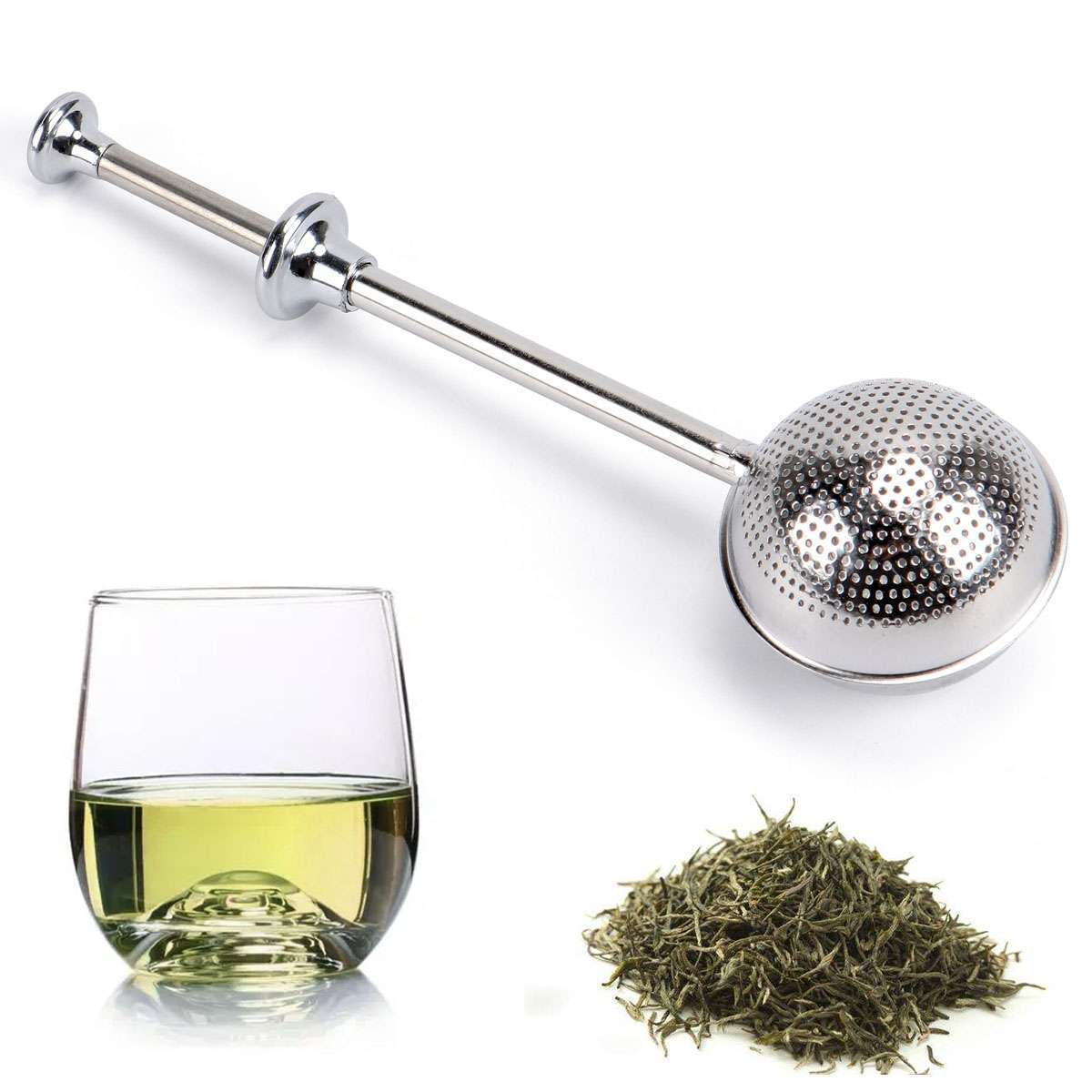 Tea Ball Infusers Long-Handle Stainless Steel Tea Strainer Reusable Tea Diffuser