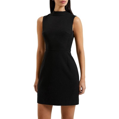 French Connection Womens Echo Black Crepe Mock Neck Mini Dress 6 BHFO 2275
