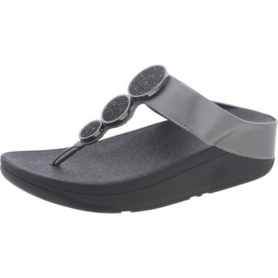 Женские черные шлепанцы-слипоны на стрингах Fitflop 6 Medium (B,M) BHFO 2837