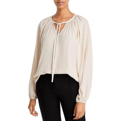 

Женская коричневая футболка с драпировкой Tahari Top  BHFO 9816, Stone
