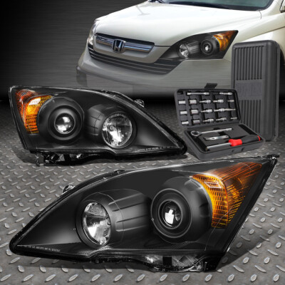 ДЛЯ 07-11 HONDA CR-V ЧЕРНЫЙ КОРПУС, ЯНТАРНЫЕ УГЛОВЫЕ ФАРЫ ПРОЕКТОРА + НАБОР ИНСТРУМЕНТОВ