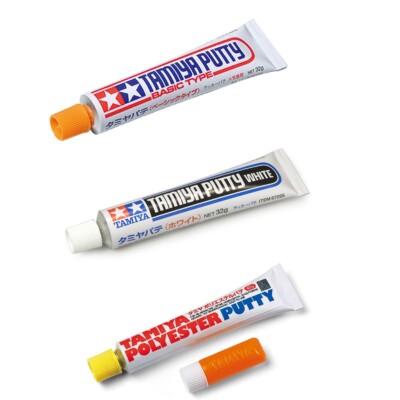 TAMIYA Putty 3Assort Pack Set Basic/White/Polyester Modeling Putty for Plastic 