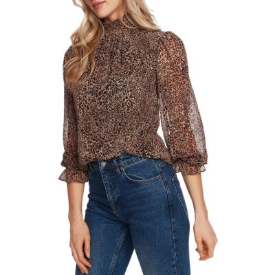 

1. Государственная женская блузка-рубашка Cara с животным принтом BHFO 2035, Leopard muses