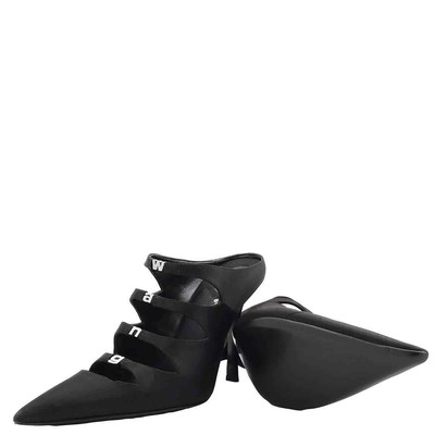 Pre-owned Alexander Wang T T By Alexander Wang Black Lolita 105 Satin Mules