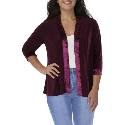 

Женский блейзер без воротника R-M Richards Purple Jersey Plus  BHFO 0794, Burgundy