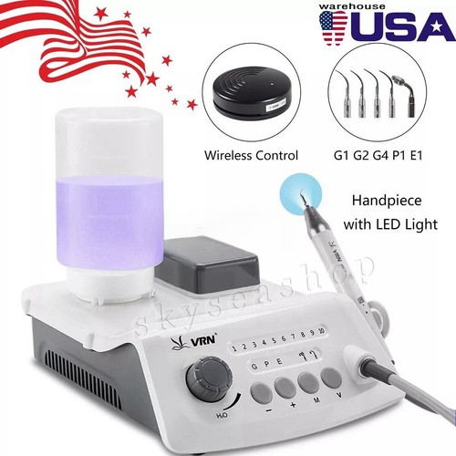 Dental Ultrasonic Piezo Electric Scaler +LED Handpiece 5 Tips fit Cavitron EMS
