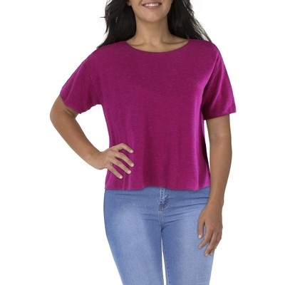 

Женская фиолетовая льняная футболка свободного кроя Eileen Fisher Top Plus  BHFO 4303, Cerise