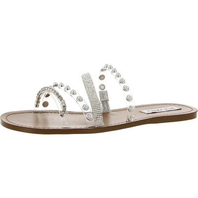 

Женские серебряные шлепанцы Steve Madden 8 Medium (B,M) BHFO 2564, Rhinestone