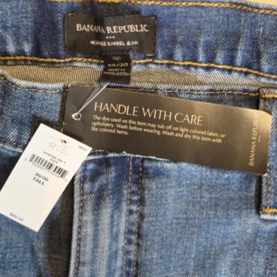 Banana Republic High Rise Barrel Fit Jeans Womens 35x20 Blue Denim  new