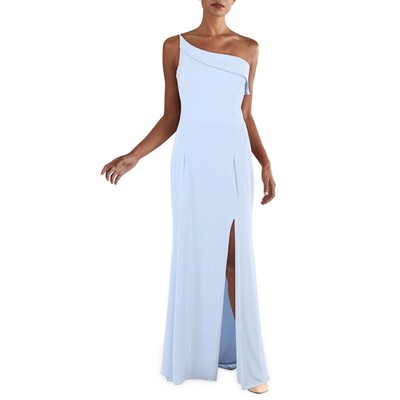 

Женское синее вечернее платье на одно плечо Xscape  BHFO 2678, Dusty blue
